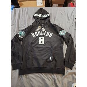 Aaron Rodgers #8 New York Jets Player Name & Number Patches Hoodie Sweatshirt XL